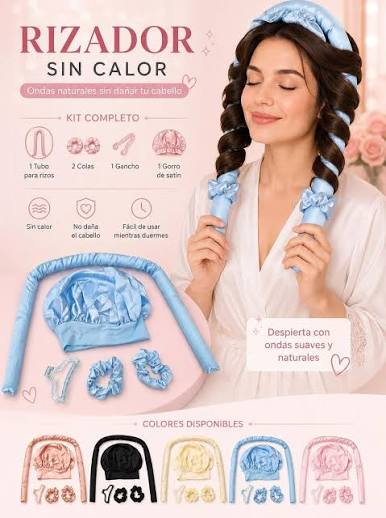 Rizador de Cabello Sin Calor - Kit Completo